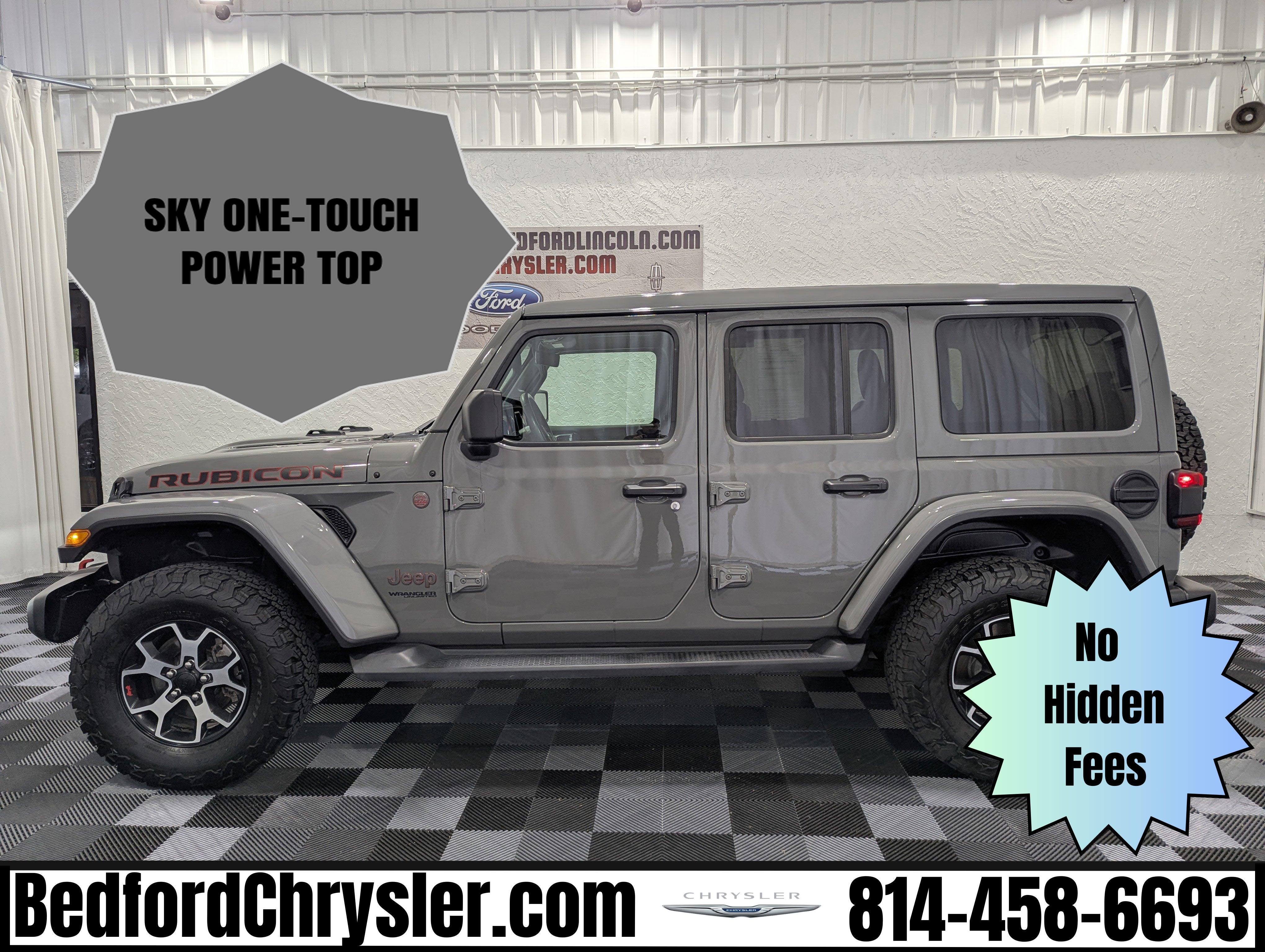 2021 Jeep Wrangler Unlimited Rubicon 4x4 in Sting-Gray Clearcoat — front three-quarter view