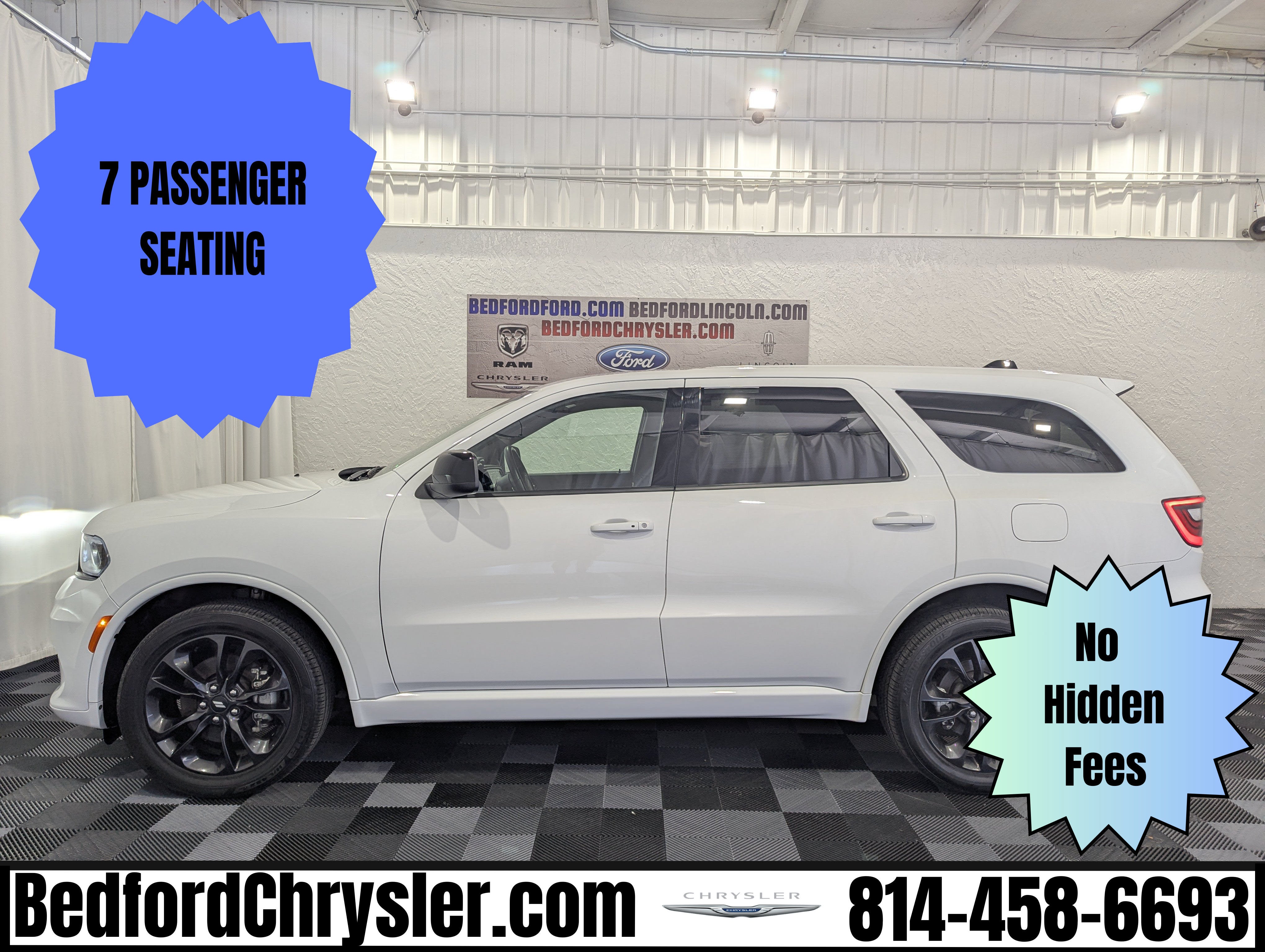2025 Dodge Durango GT AWD in White Knuckle Clearcoat — front three-quarter view