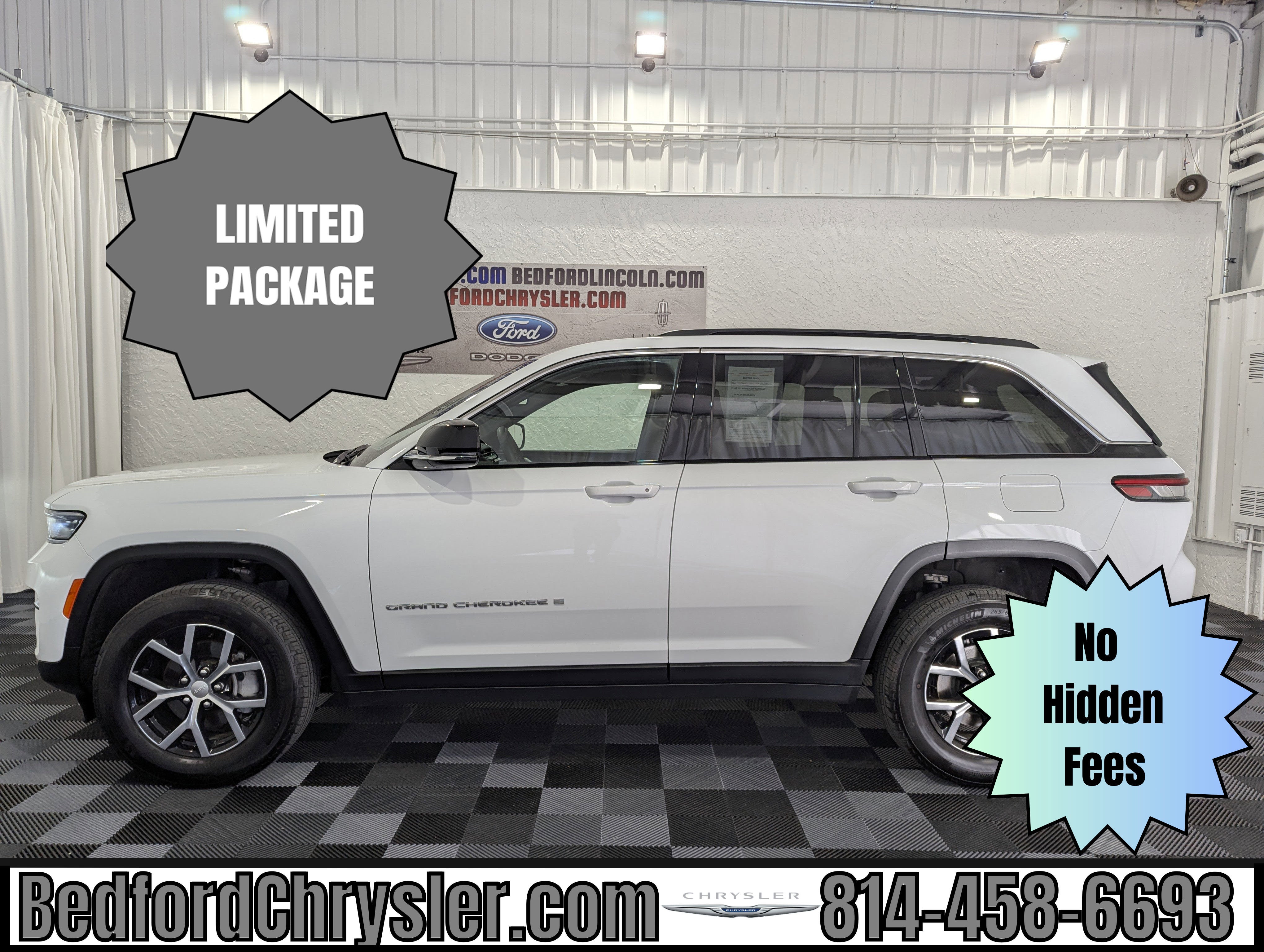 2024 Jeep Grand Cherokee Limited 4x4 in Bright White Clearcoat — front three-quarter view