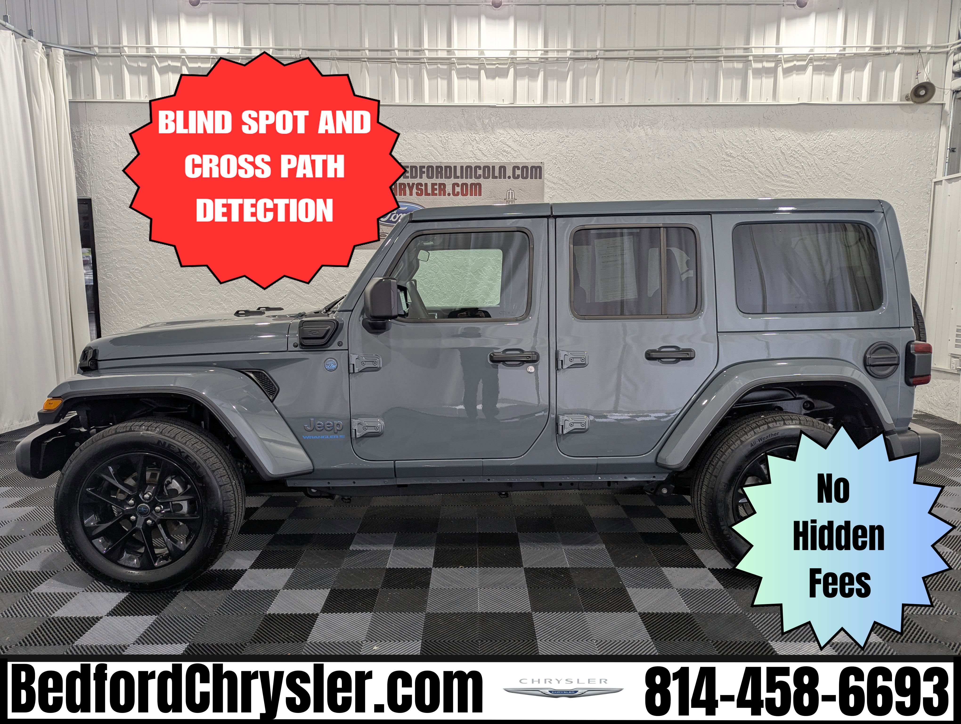 2025 Jeep Wrangler 4xe Sahara 4xe in Anvil Clearcoat — front three-quarter view