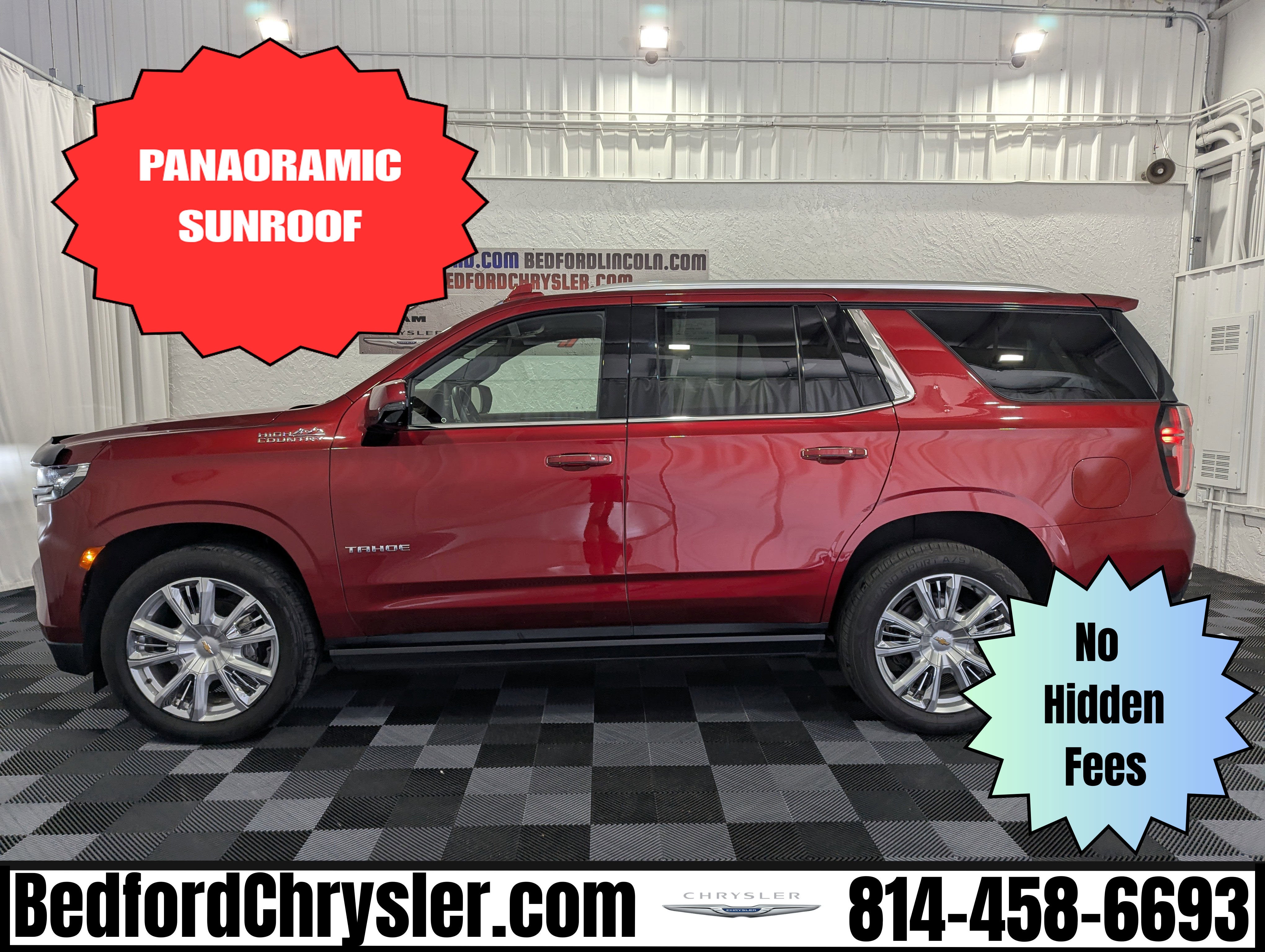 2023 Chevrolet Tahoe 4WD High Country in Radiant Red Tintcoat — front three-quarter view
