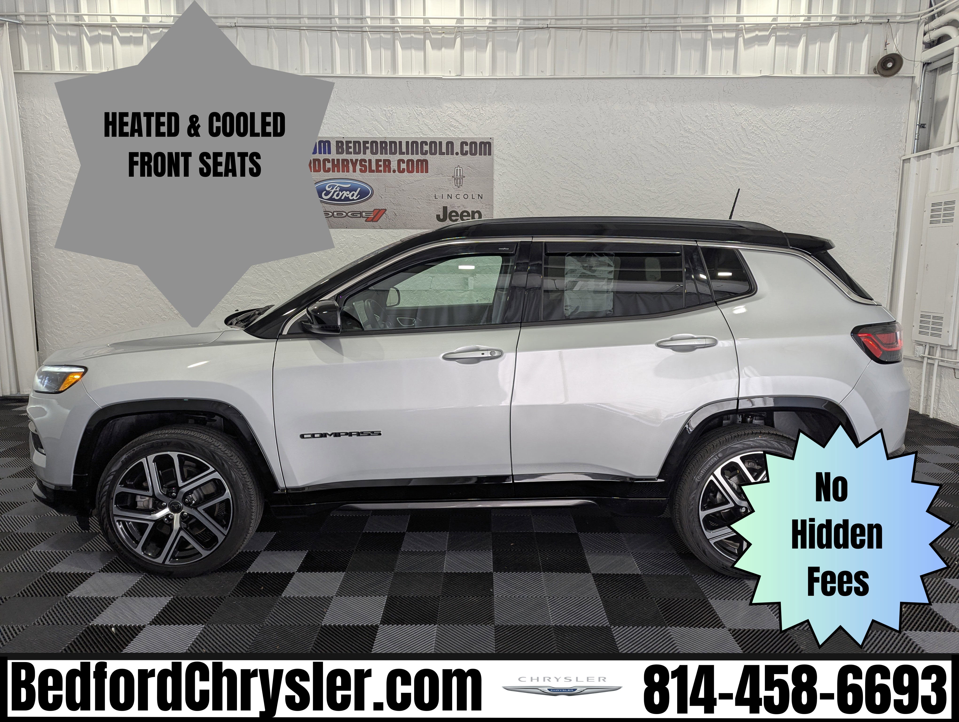 2025 Jeep Compass Limited 4x4 in Silver Zynith Metallic Clearcoat — front three-quarter view