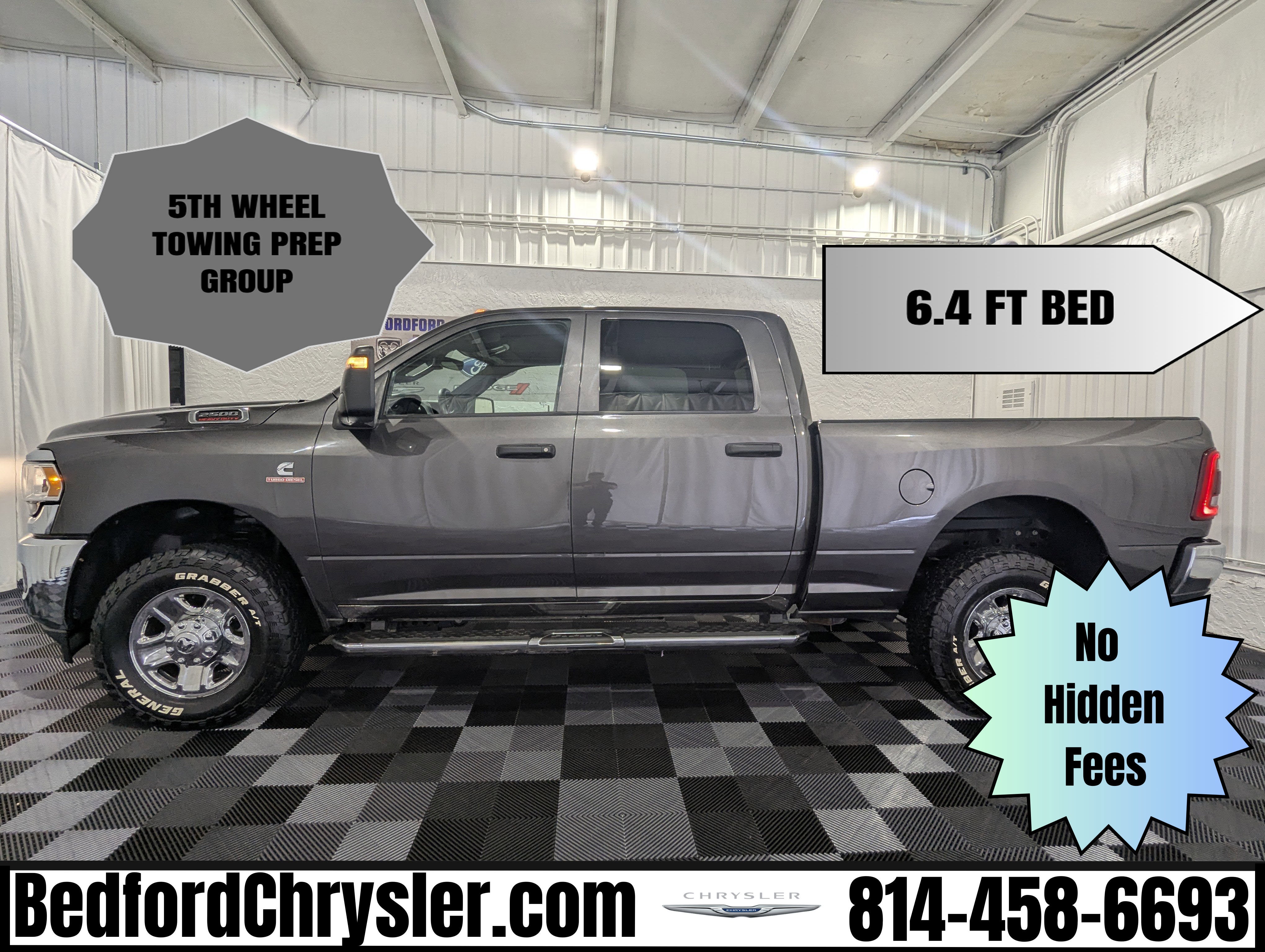 2024 RAM 2500 Tradesman Crew Cab 4x4 6'4' Box in Granite Crystal Metallic Clearcoat — front three-quarter view