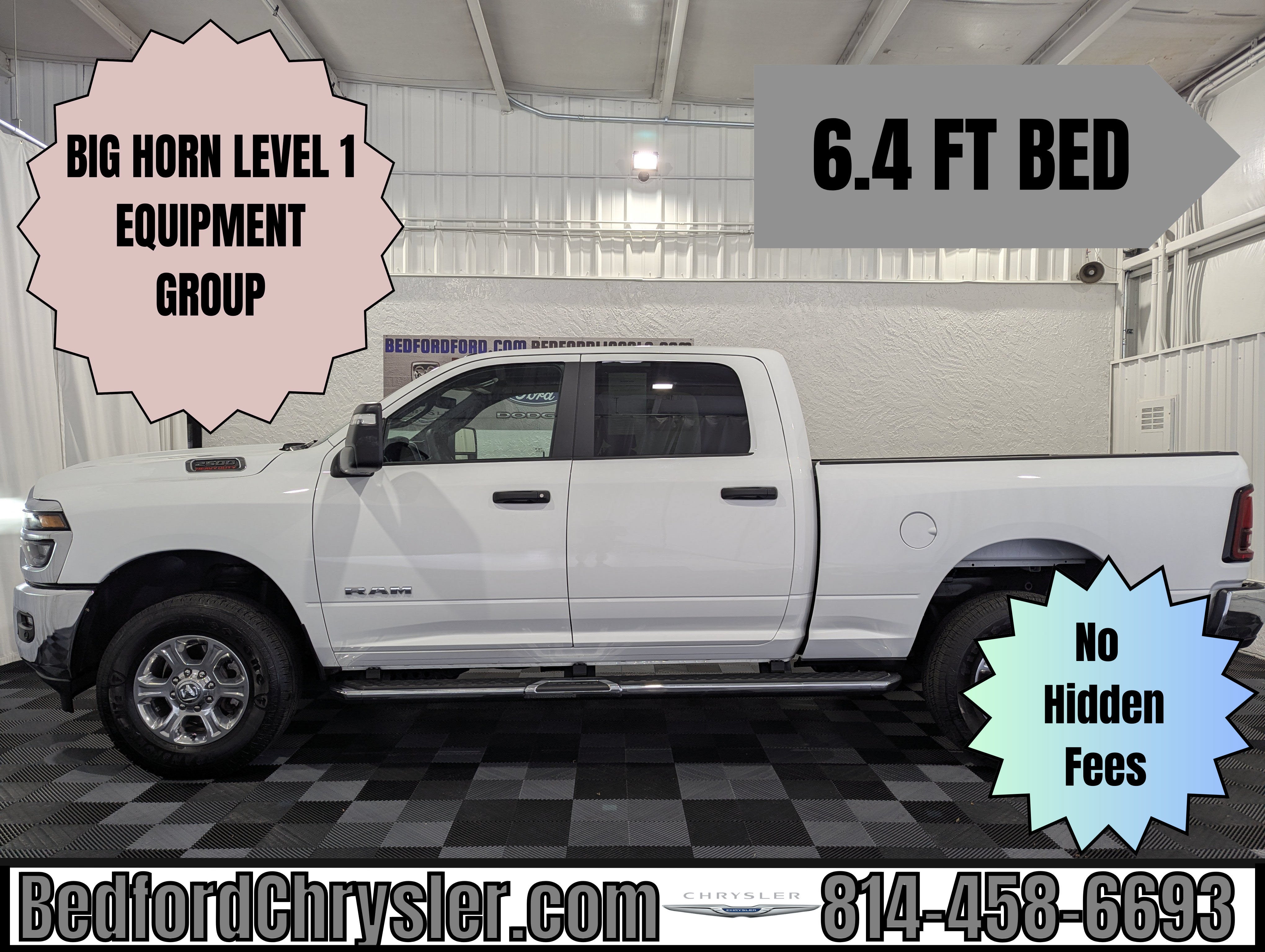 2026 RAM 2500 Big Horn Crew Cab 4x4 6'4' Box in Bright White Clearcoat — front three-quarter view