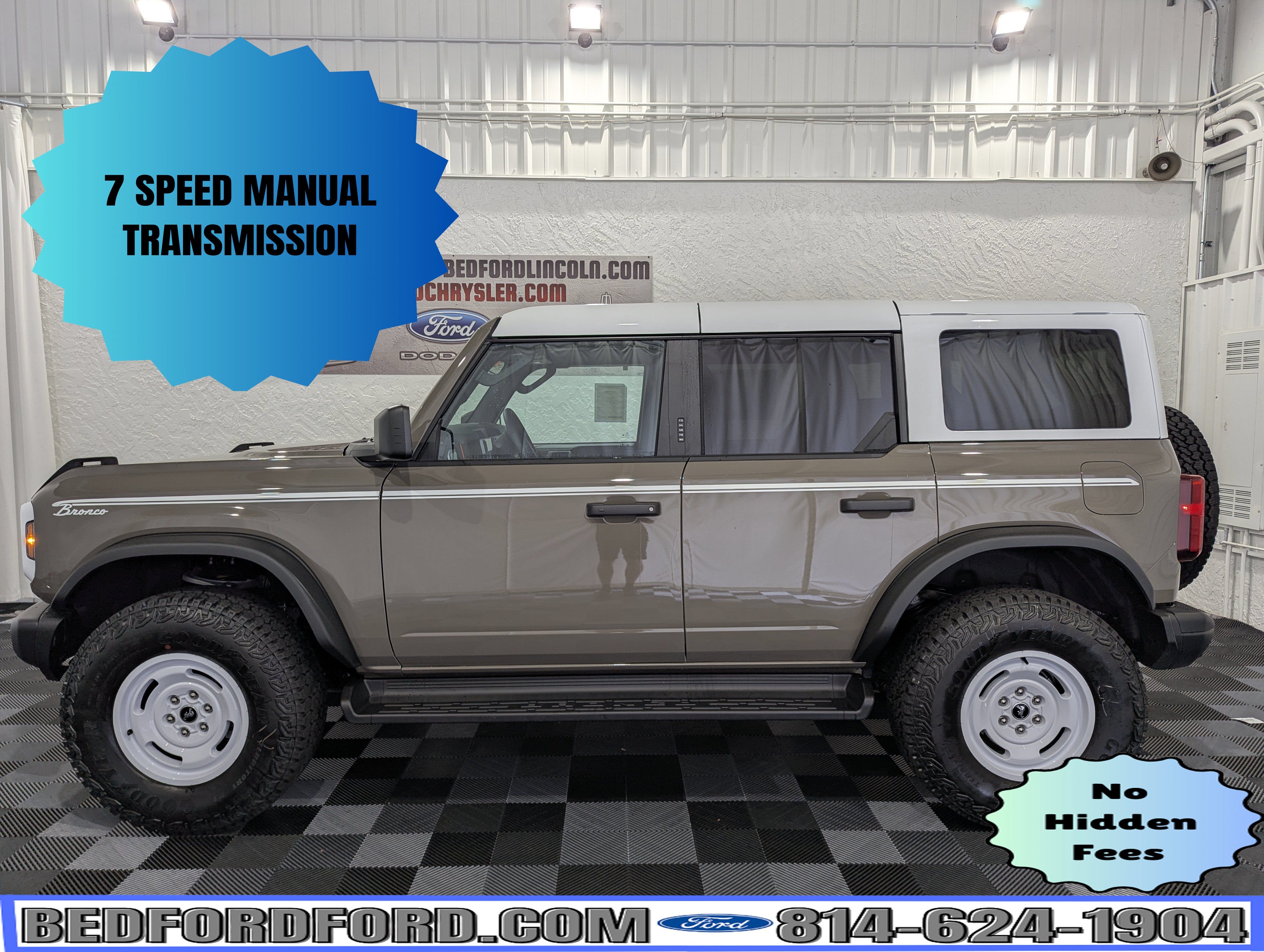 2026 Ford Bronco Heritage Edition in Marsh Gray — front three-quarter view