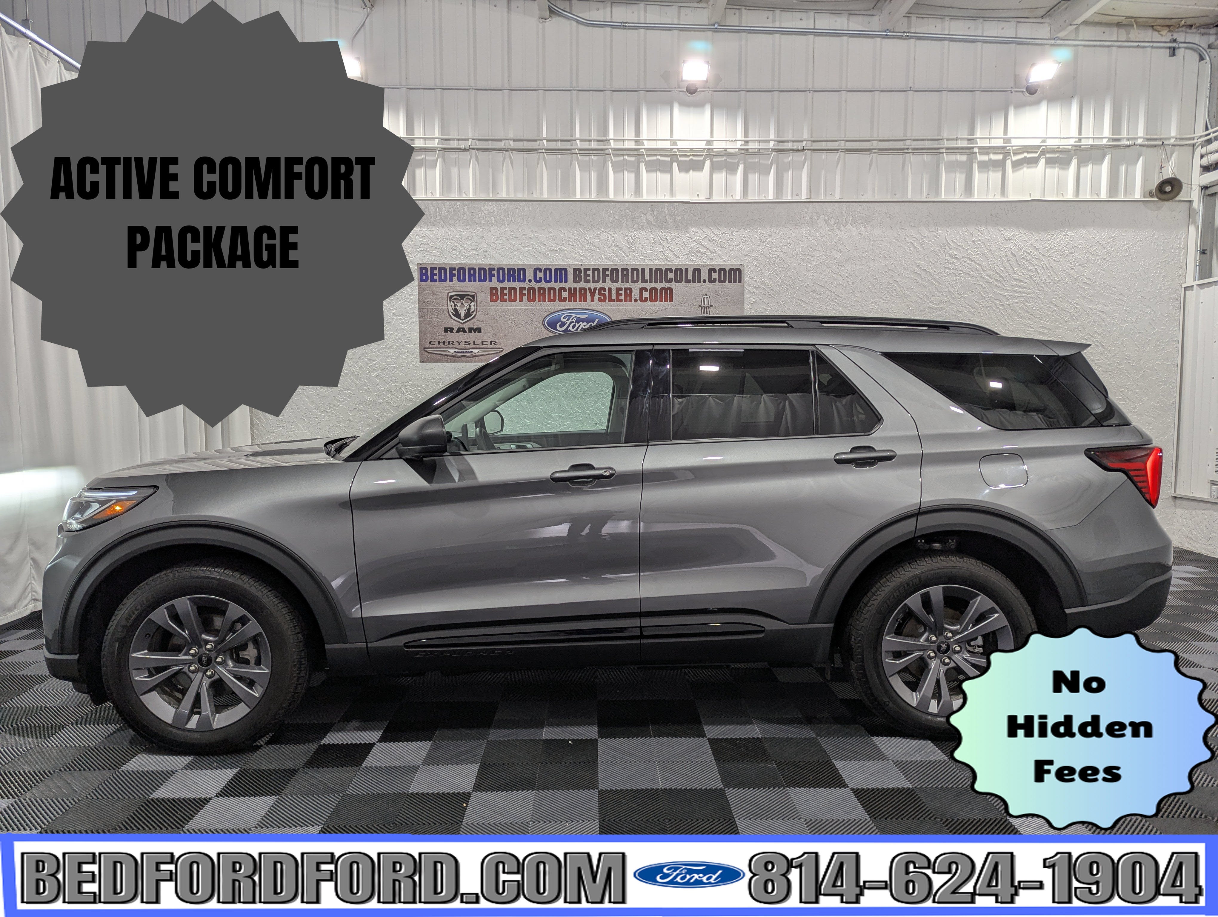 2026 Ford Explorer Active 4x4 in Carbonized Gray Metallic — front three-quarter view