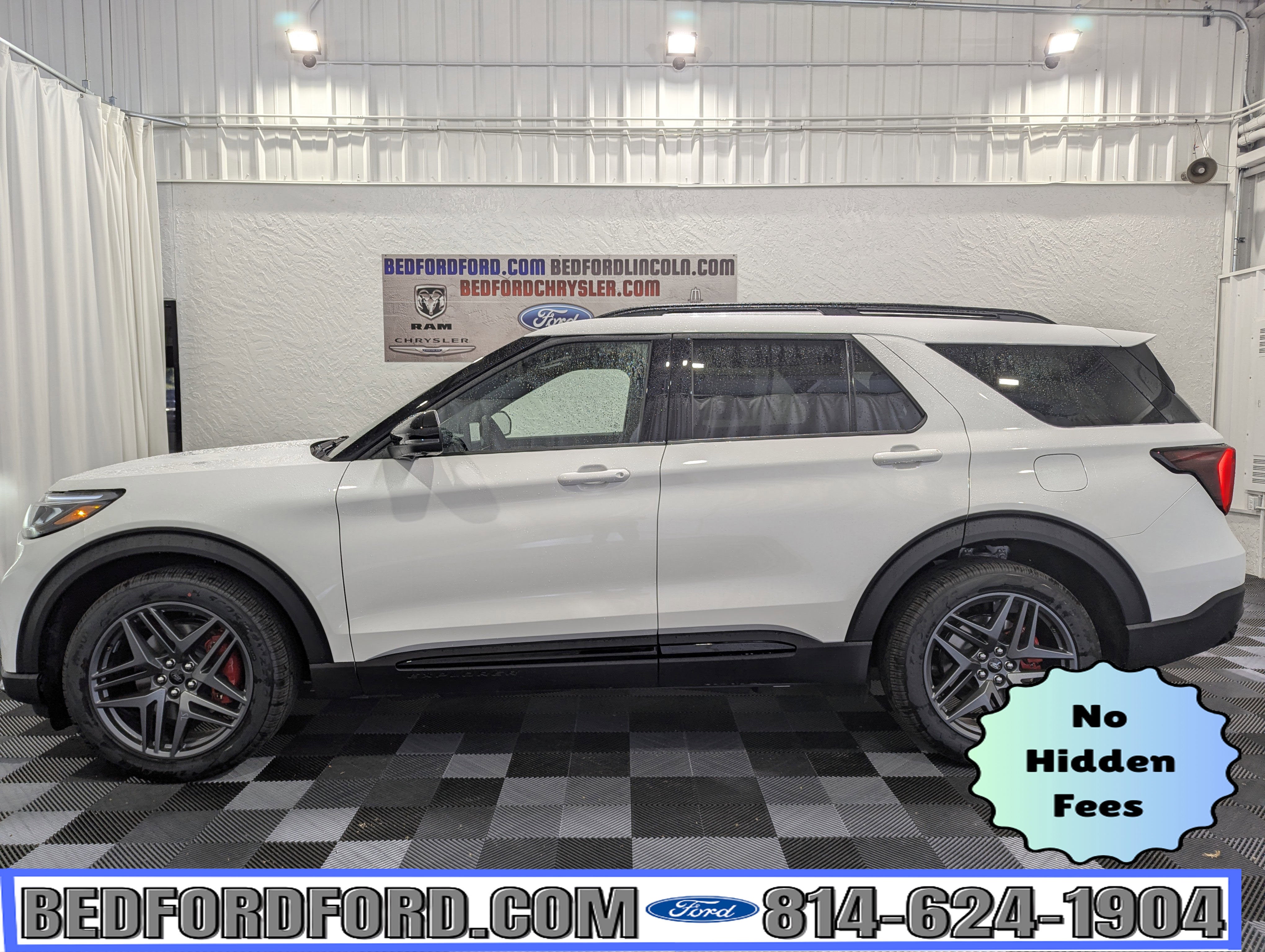 2026 Ford Explorer ST 4x4 in Star White Metallic — front three-quarter view
