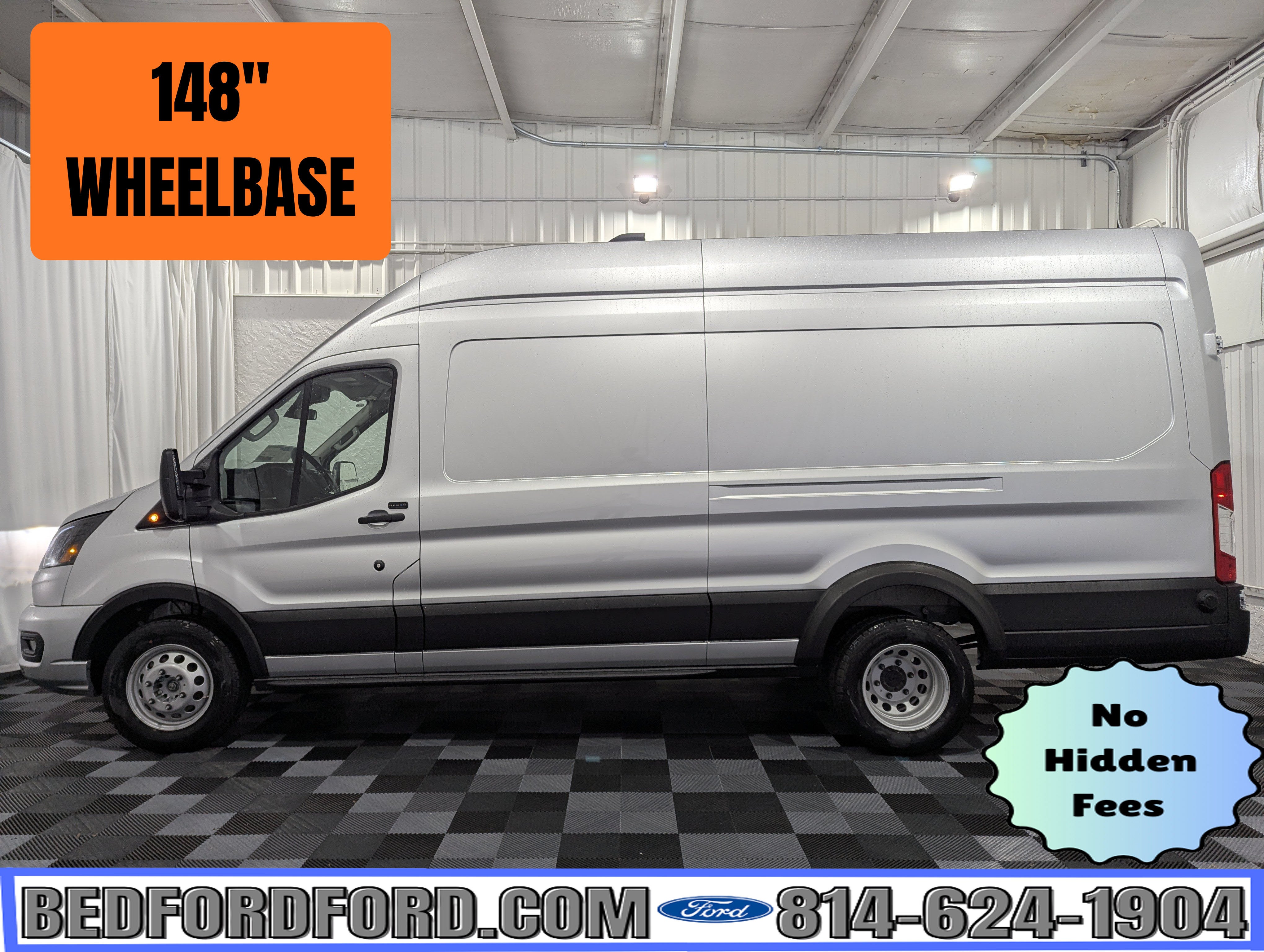 2026 Ford Transit Cargo Van CK in Ingot Silver Metallic — front three-quarter view