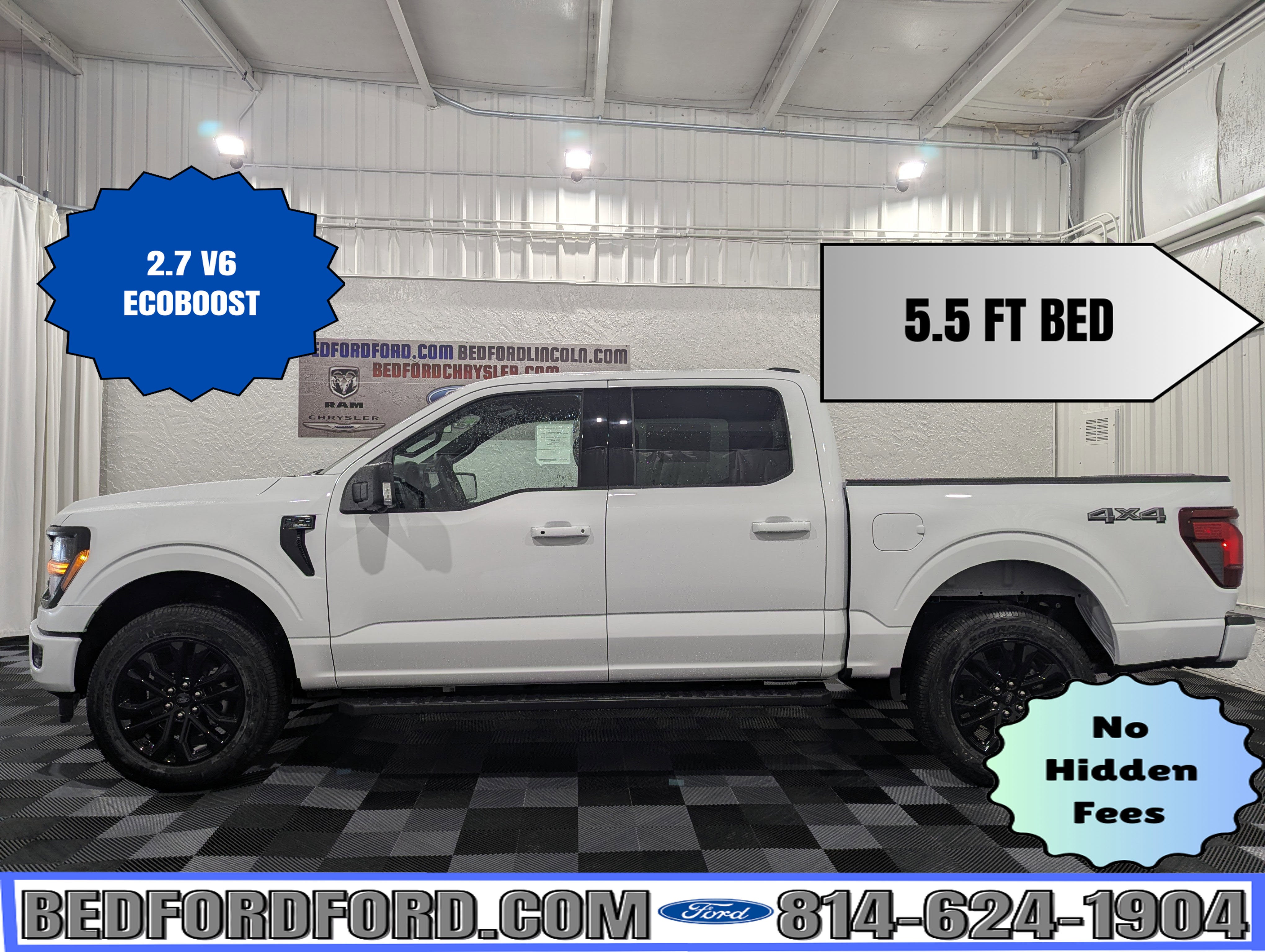 2026 Ford F-150 XLT in Oxford White — front three-quarter view