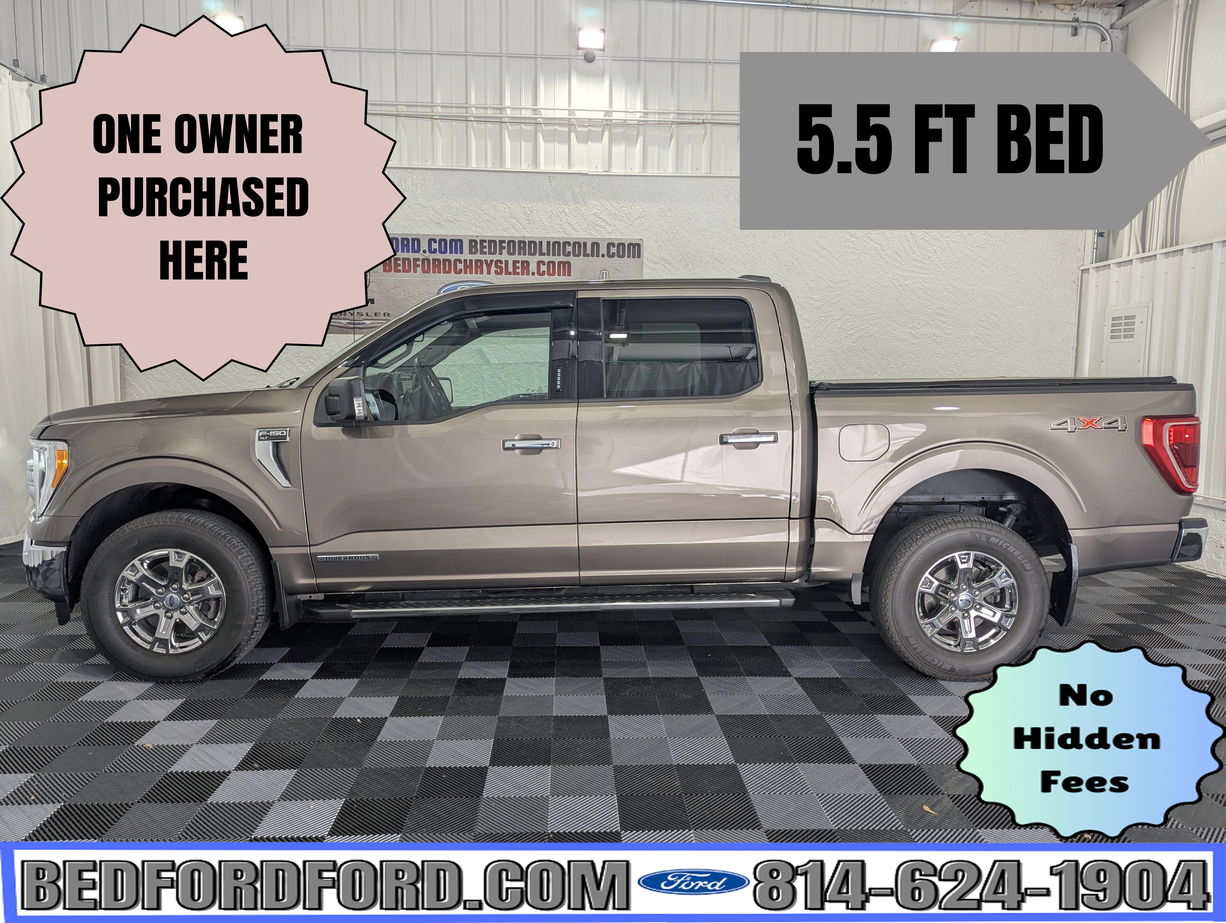 2023 Ford F-150 XLT in Stone Gray Metallic — front three-quarter view