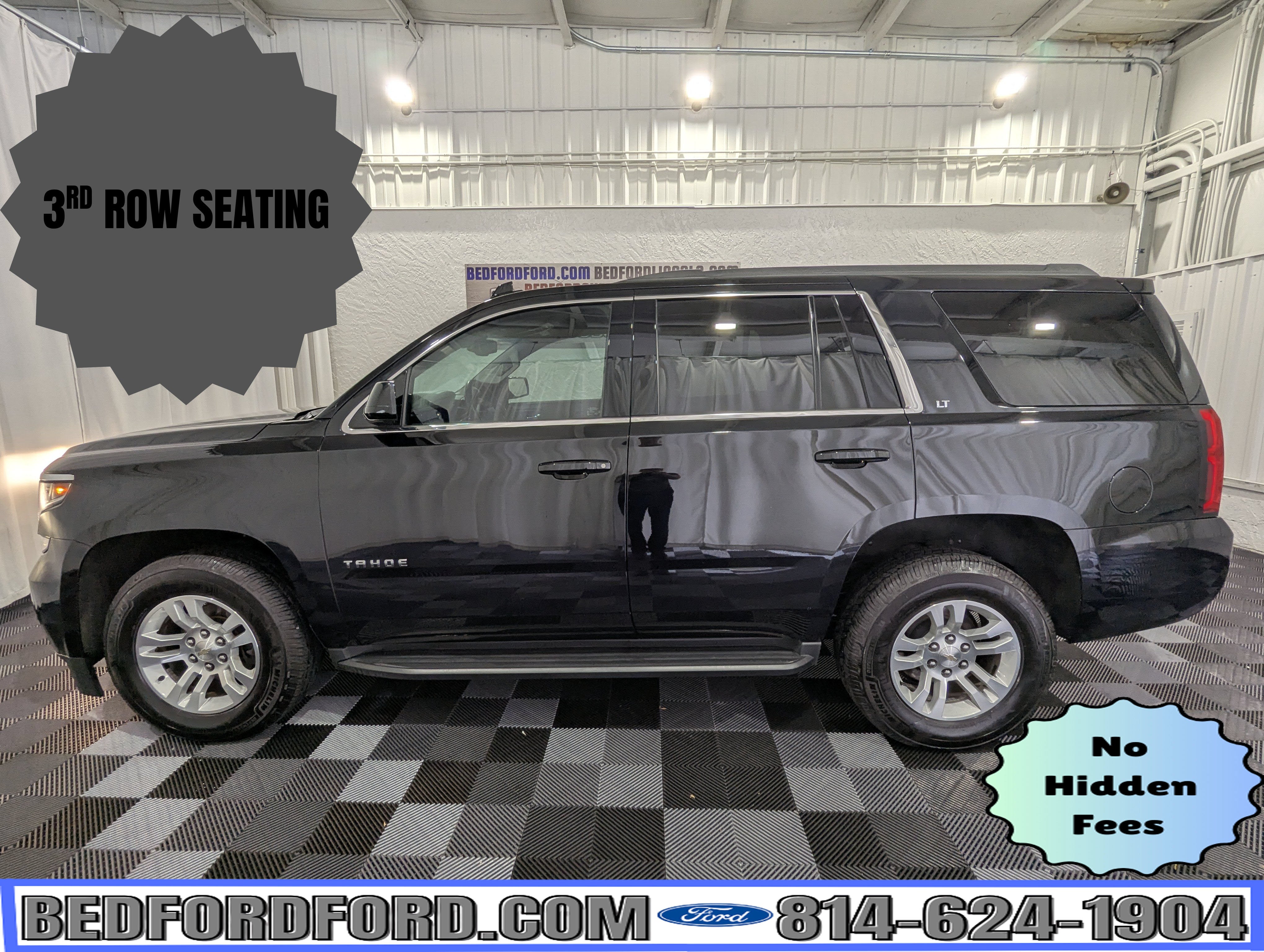 2018 Chevrolet Tahoe LT 4x4 in Black — front three-quarter view
