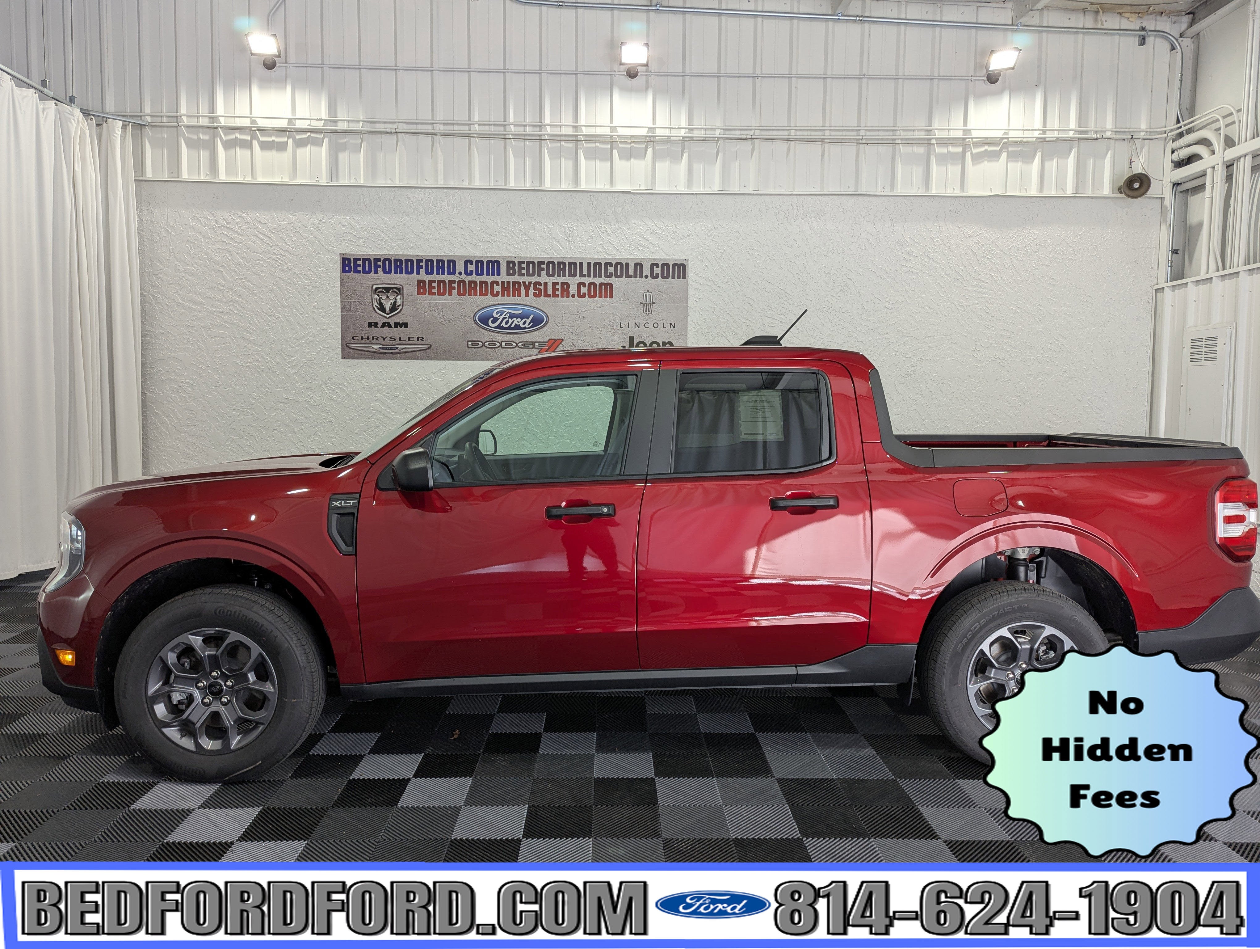 2026 Ford Maverick XLT AWD in Ruby Red Metallic — front three-quarter view