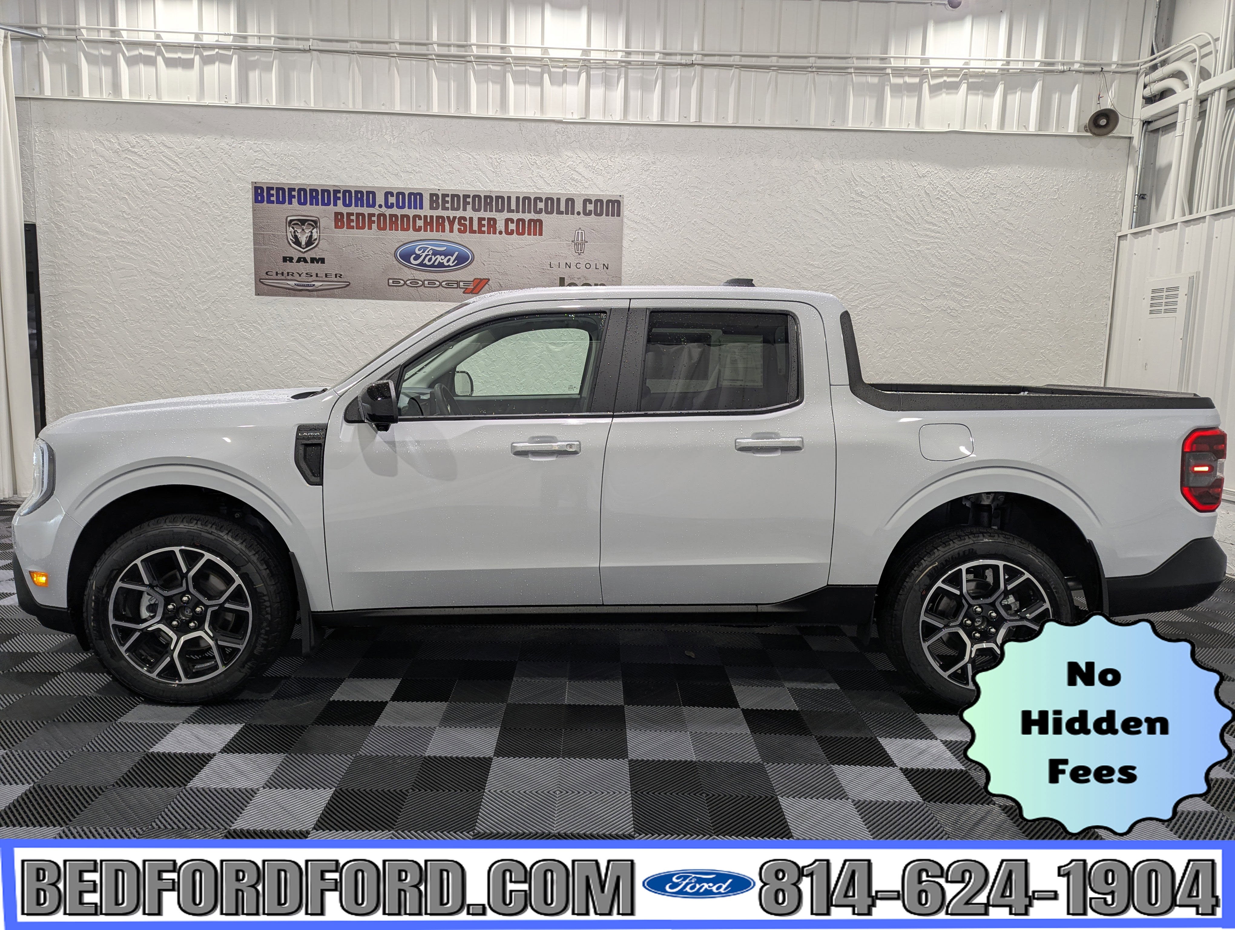 2026 Ford Maverick Lariat AWD in Space White Metallic — front three-quarter view