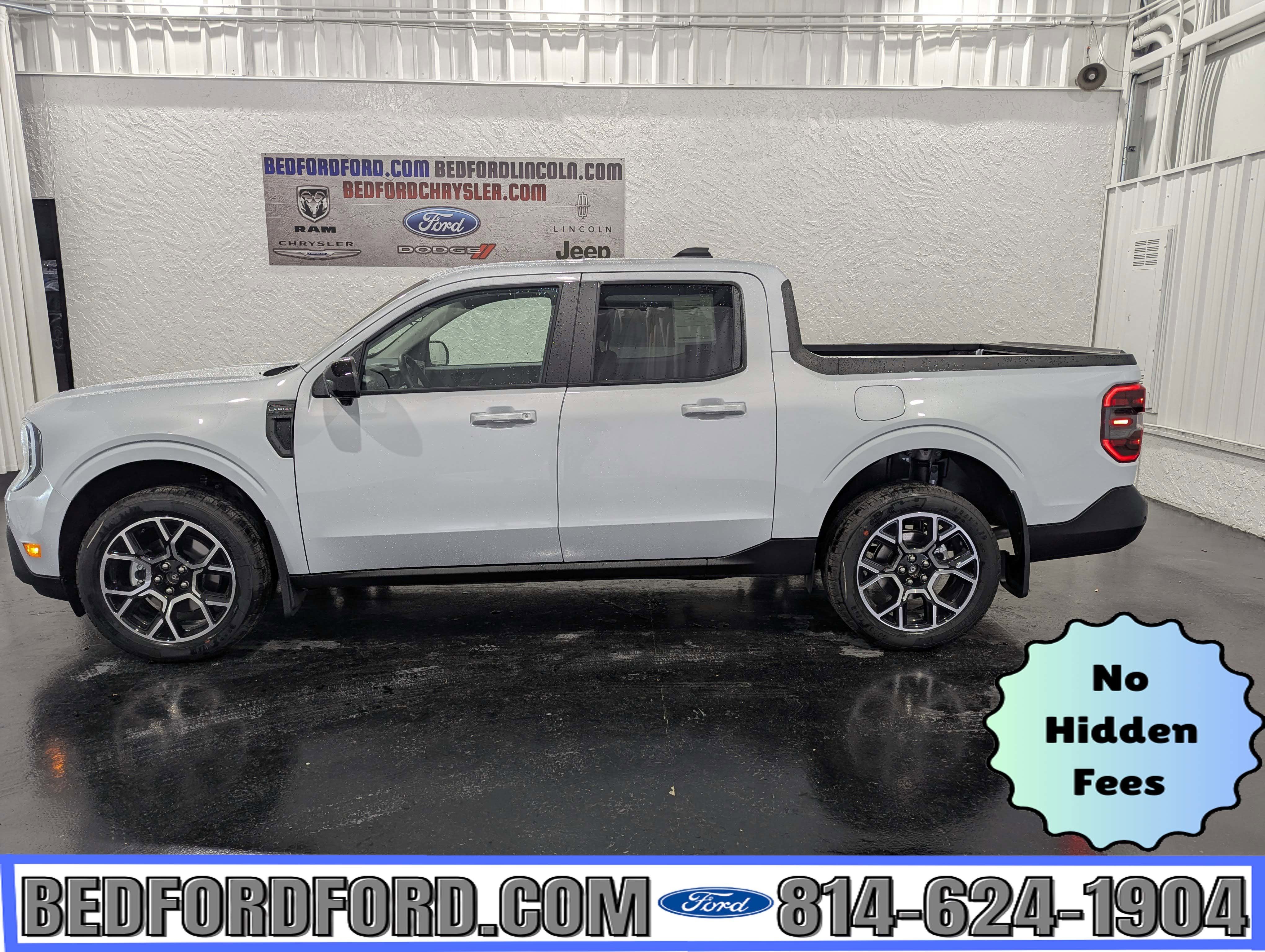 2026 Ford Maverick Lariat AWD in Space White Metallic — front three-quarter view