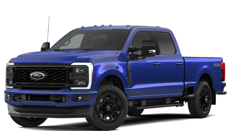 2026 Ford Super Duty F-250 XLT in Argon Blue Metallic — front three-quarter view
